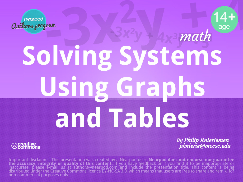 Solving Systems using Graphs and Tables