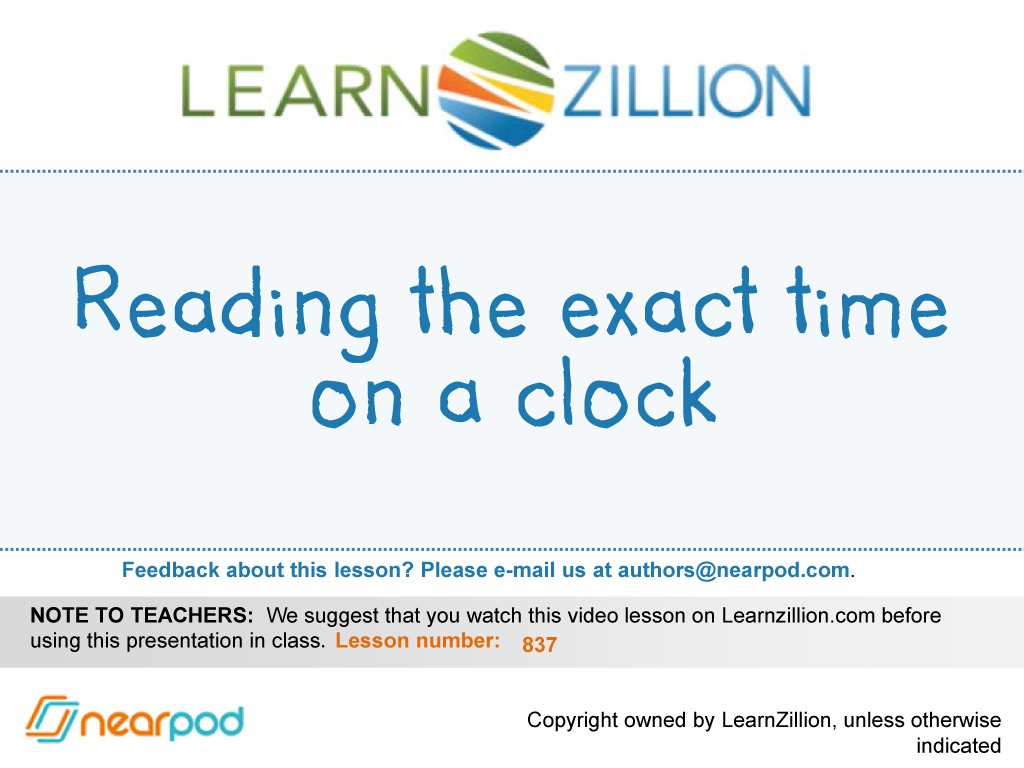 Reading the exact time on a clock