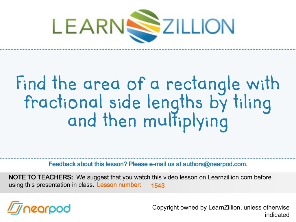 Find the area of a rectangle with fractional