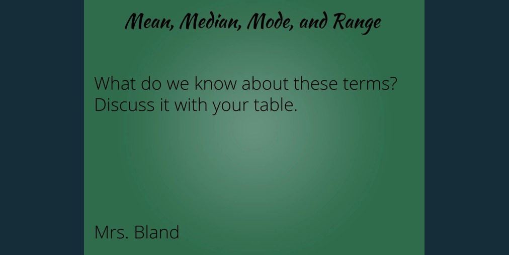 Mean, Median, Mode, and Range