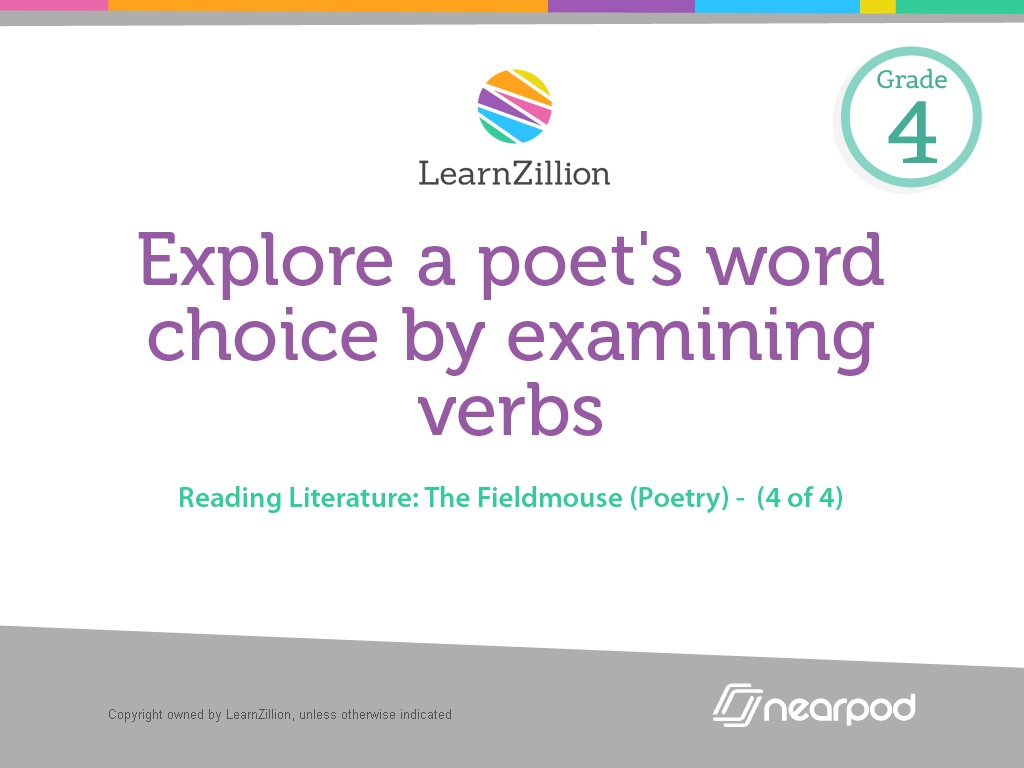 Explore A Poet s Word Choice By Examining Verb